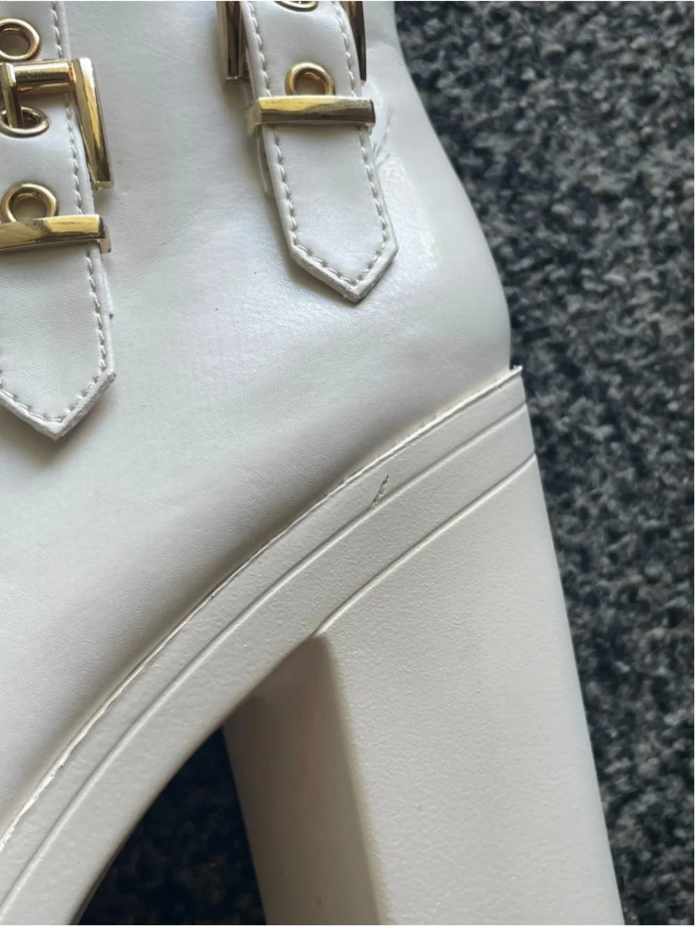 Women's White Platform Lace-Up Buckle Boots